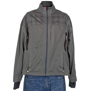 Lululemon Plaid Softshell Full Zip Technical Jacket - Grey/Burgundy - Medium